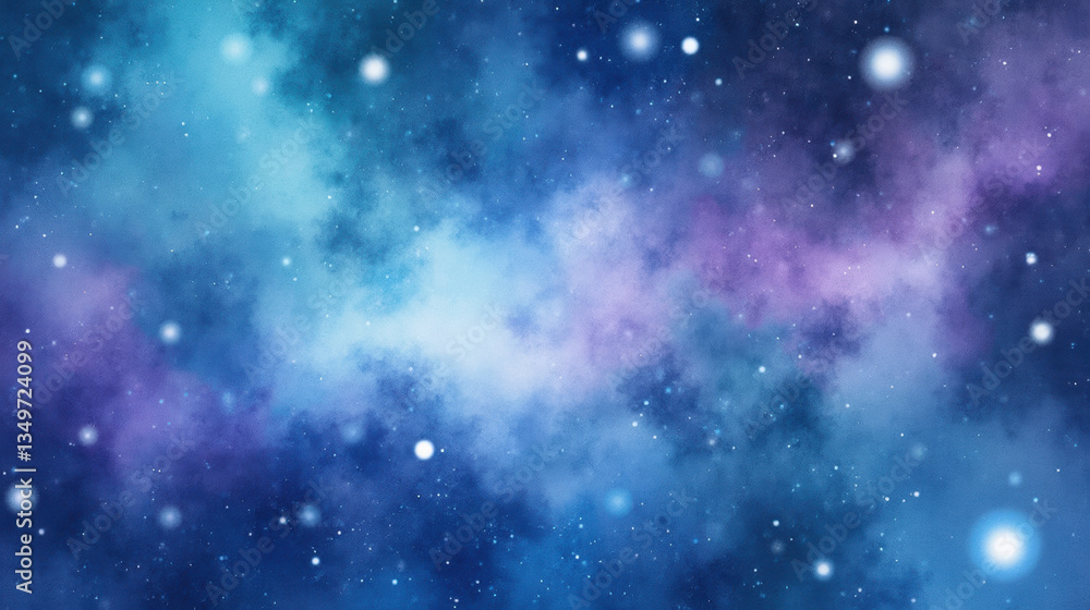 Obraz premium Vibrant cosmic background with swirling colors of blue, purple, and white stars