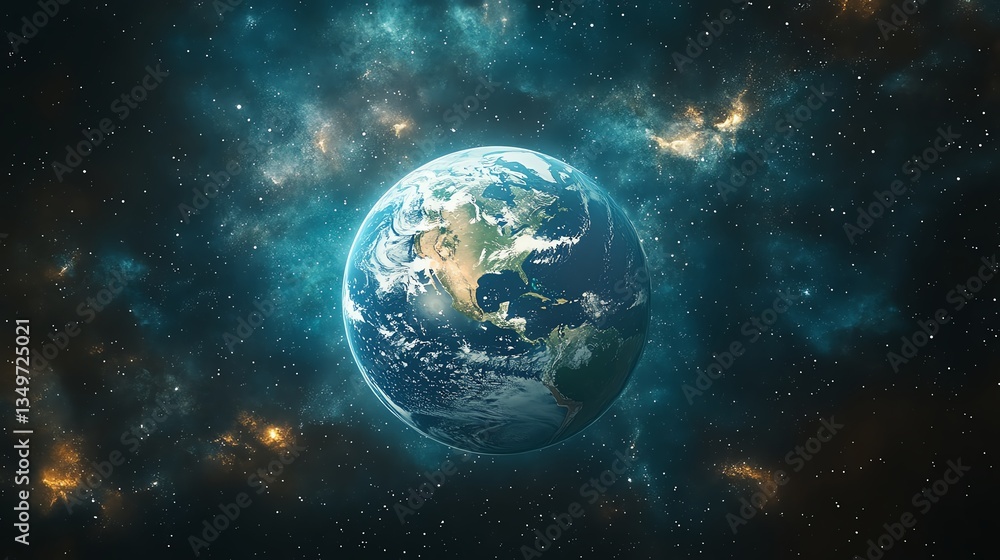 Fototapeta premium A delicate yet powerful watercolor depiction of Earth