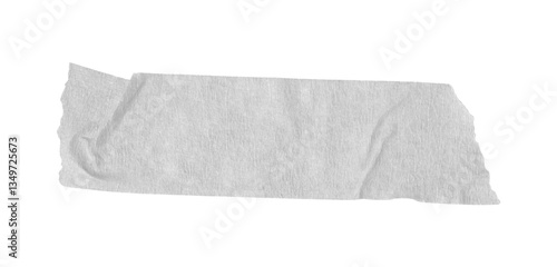 White washi tapes isolated on white. Pieces of decorative tape for scrapbooks. Torn paper a cutout transparent background