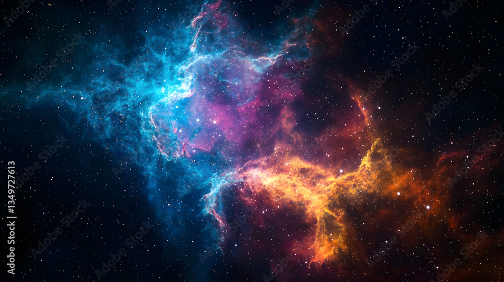 Naklejka premium Colorful Nebula In Deep Space