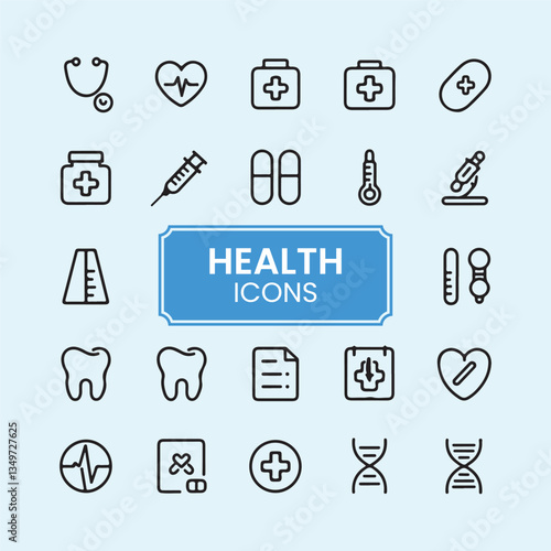 Collection of health and medical icons