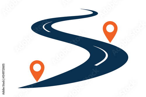 Abstract Vector Illustration of Winding Curve Design