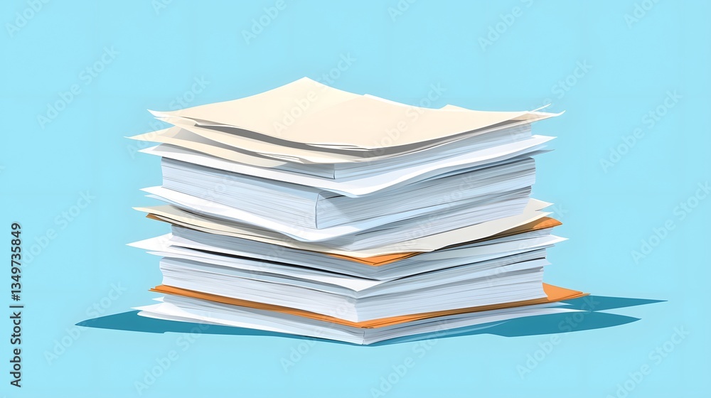 Professional Stack of Paper Realistic Vector Illustration Isolated for Business Presentations Professional Stack of Paper Realistic Vector Illustration Isolated for Business Presentations