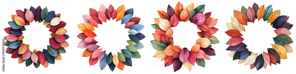 custom made wallpaper toronto digitalColorful Leaf Wreaths for Seasonal Decor and Floral Arrangements