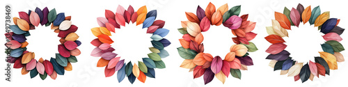 Wallpaper Mural Colorful Leaf Wreaths for Seasonal Decor and Floral Arrangements Torontodigital.ca
