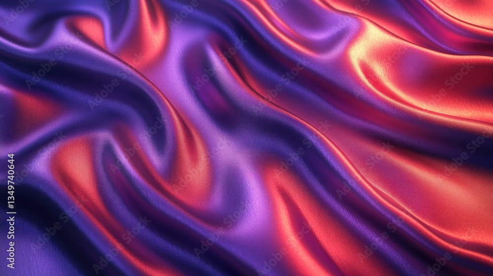 Fototapeta premium Vibrant, flowing silk drapes in gradient colors