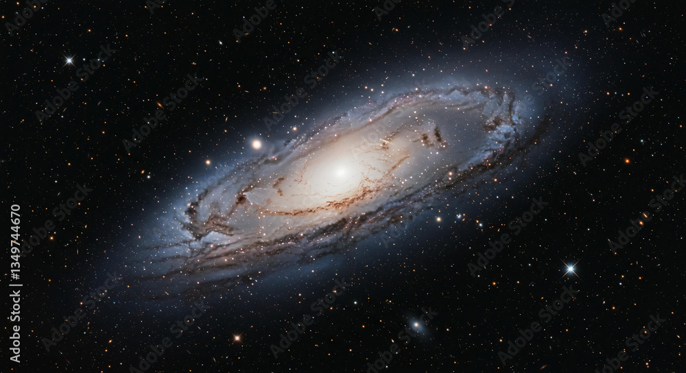 Naklejka premium Majestic Spiral Galaxy NGC 5194 Cosmic Wonder Starry Night Deep Space