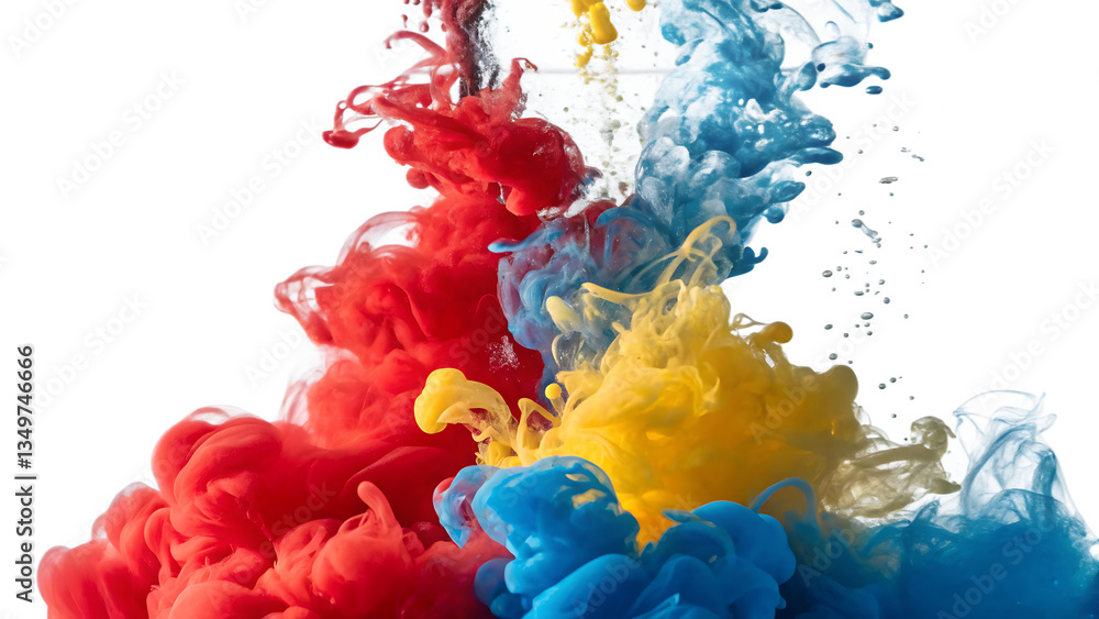 Fototapeta premium A Swirling Motion of Acrylic Paint Splashes in Bold and Vivid Colors