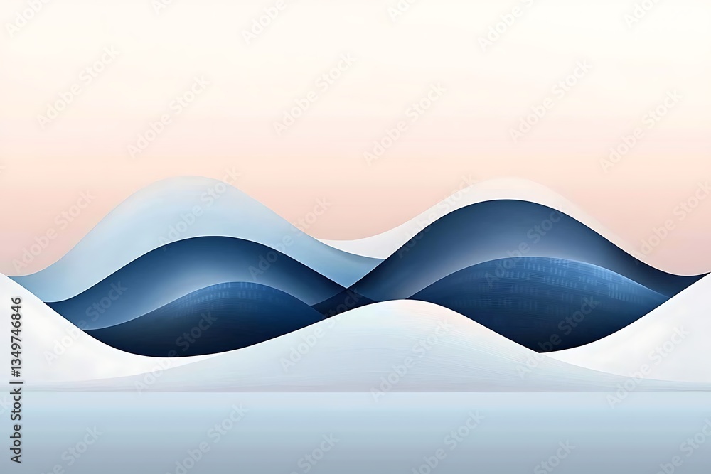 Abstract Blue Wave Hillscape. Abstract Blue Wave Hillscape.