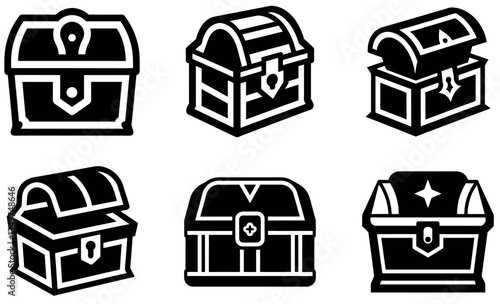 Treasure Chest Icon Collection for Fantasy, Game, and Adventure Design