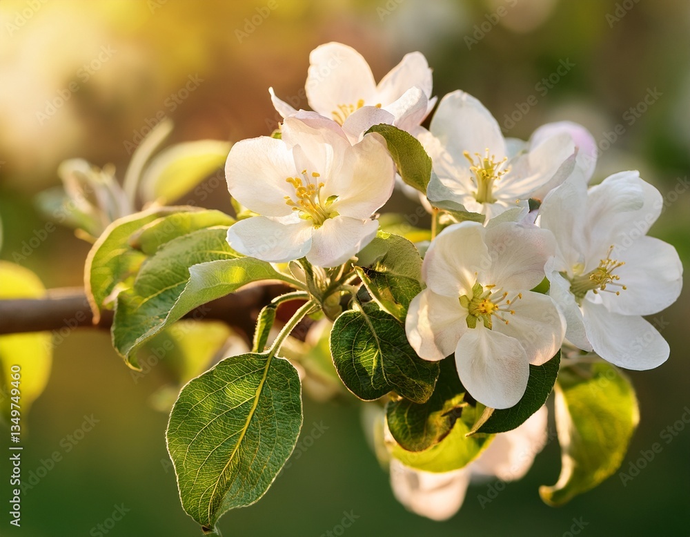 Obraz premium apple tree blossoming apple tree branch with flowers in the garden