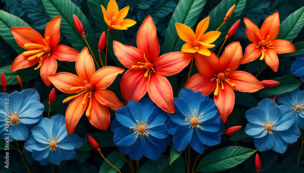 Fototapeta premium “Exotic Flowers Icon