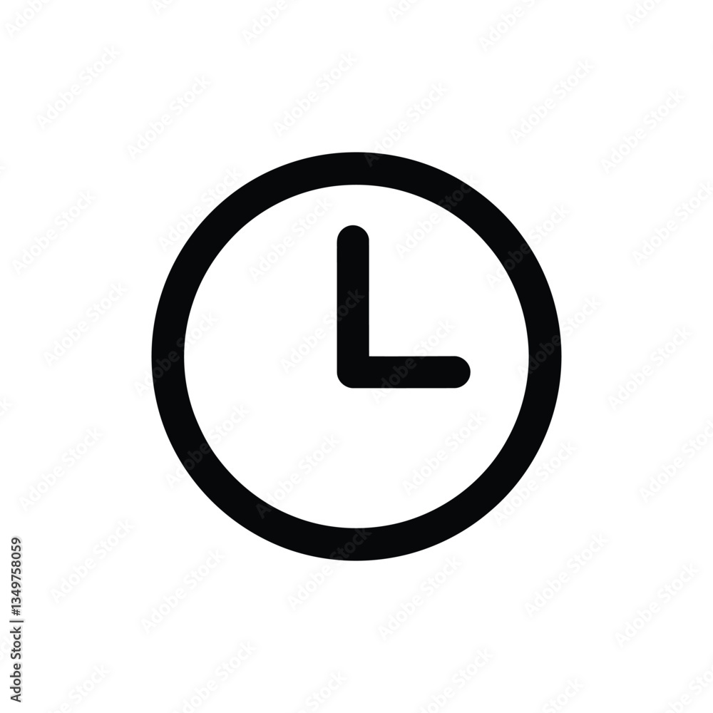 Minimalist Clock Icon, Time Symbol, Vector Illustration, Clock Icon Minimalist Clock Icon, Time Symbol, Vector Illustration, Clock Icon