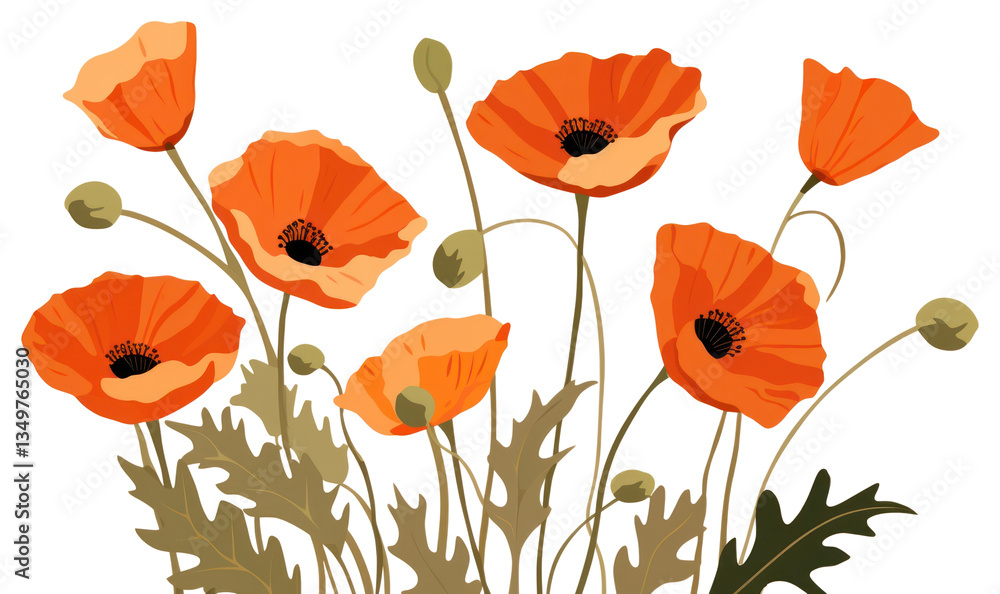 Fototapeta premium PNG California Poppies flower poppy plant.