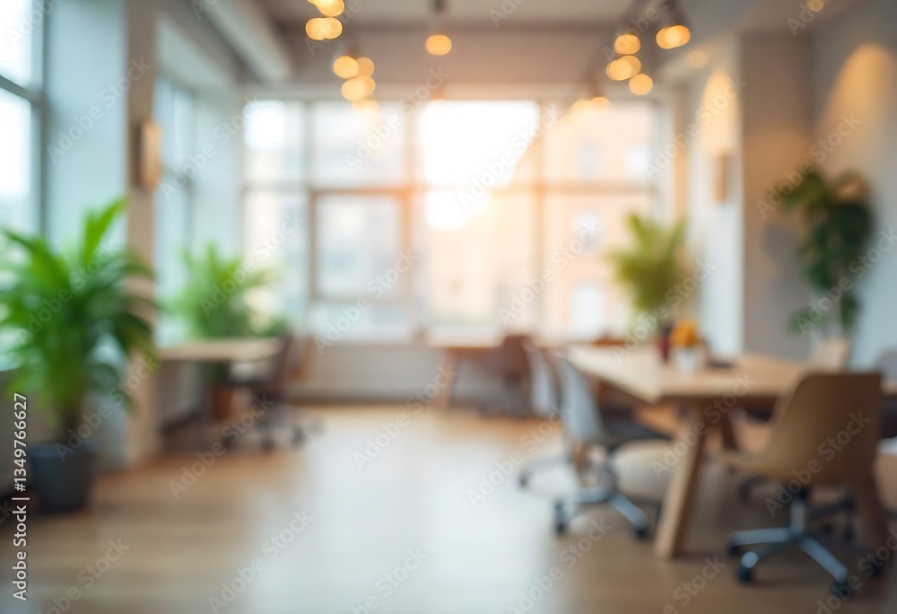 Generative AI Imagines a Serene and Blurred Modern Office Space Generative AI Imagines a Serene and Blurred Modern Office Space