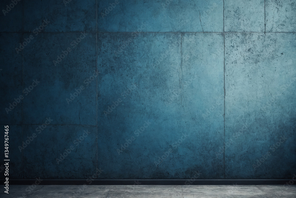 old grunge room with a distressed blue wall, vintage and atmospheric interior old grunge room with a distressed blue wall, vintage and atmospheric interior