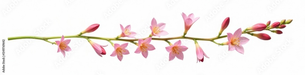 Fototapeta premium Delicate flower stem isolated on white background, isolated, stem, botanical