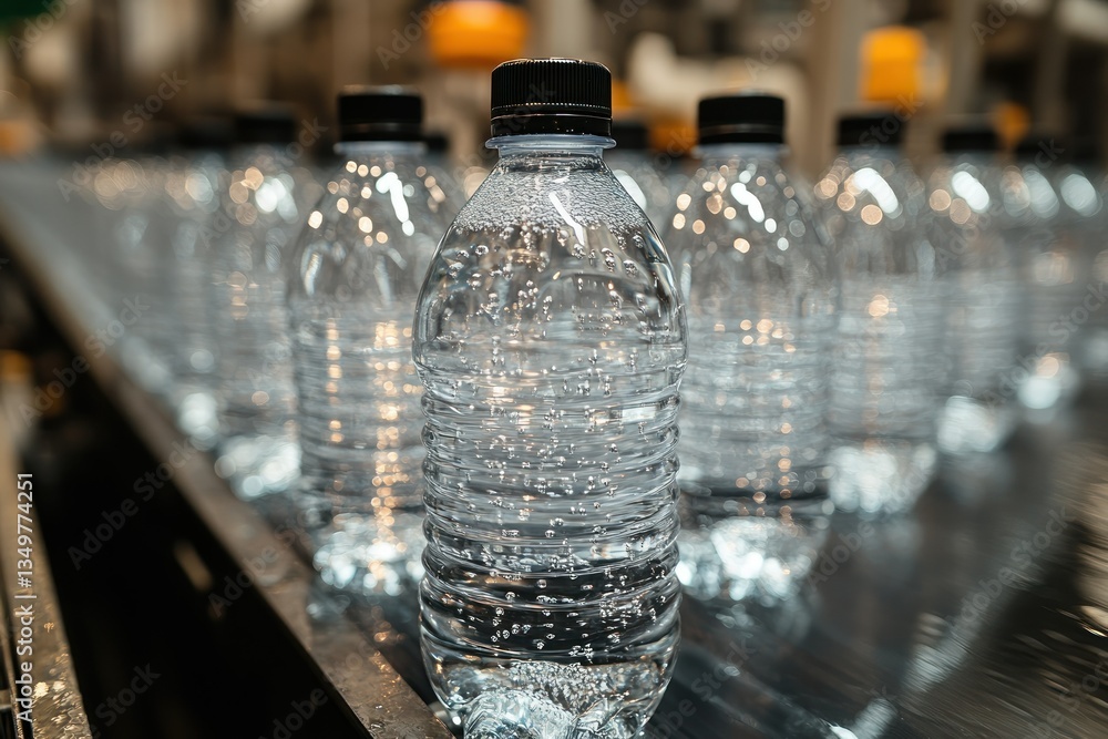 Sparkling water bottles conveyor factory production Sparkling water bottles conveyor factory production