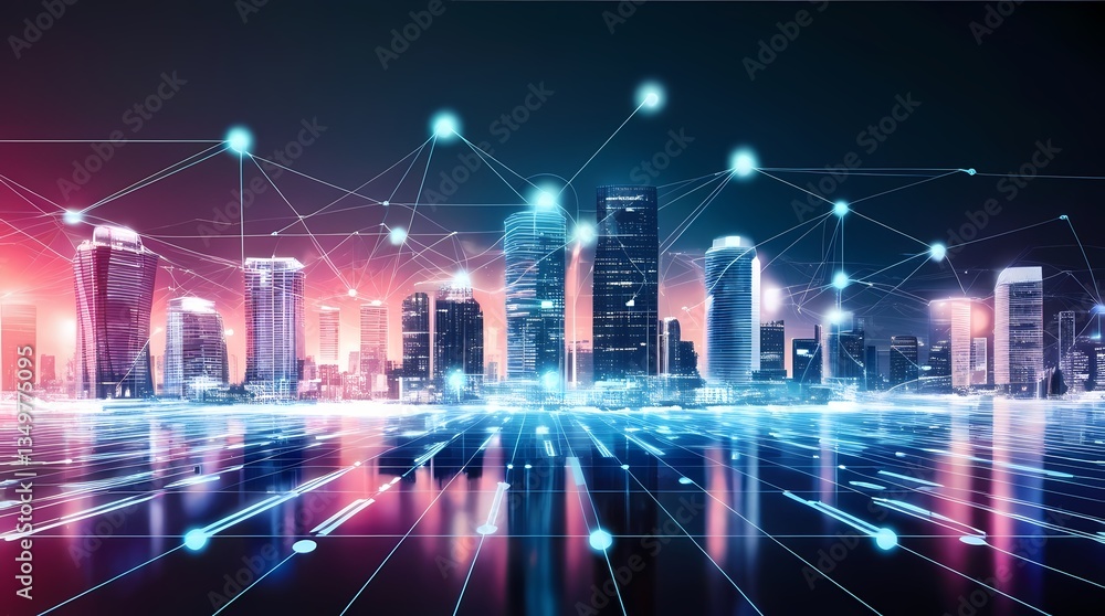 Fototapeta premium The Connected Future: A Digital Smart City