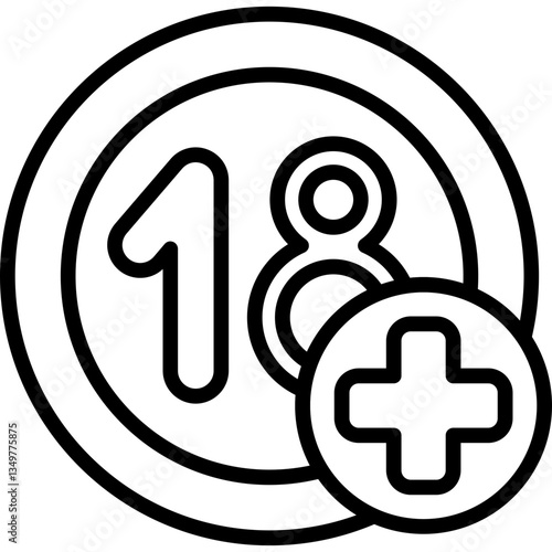 Age Restriction Icon Vector Element