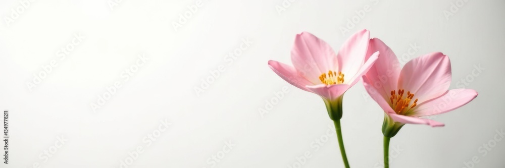 Naklejka premium Delicate flower isolated on white background with soft focus effect, floral, clean, nature