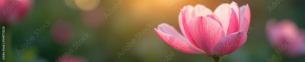 Delicate flower petals unfolding in gentle breeze, flower, natural, background Delicate flower petals unfolding in gentle breeze, flower, natural, background