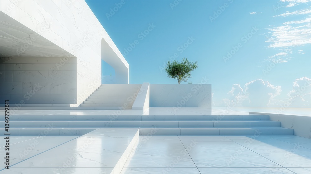 Obraz premium Modern Minimalist White Architecture