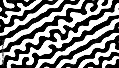 Black and white abstract fluid pattern for modern background. Vector Format Illustration. EPS10 