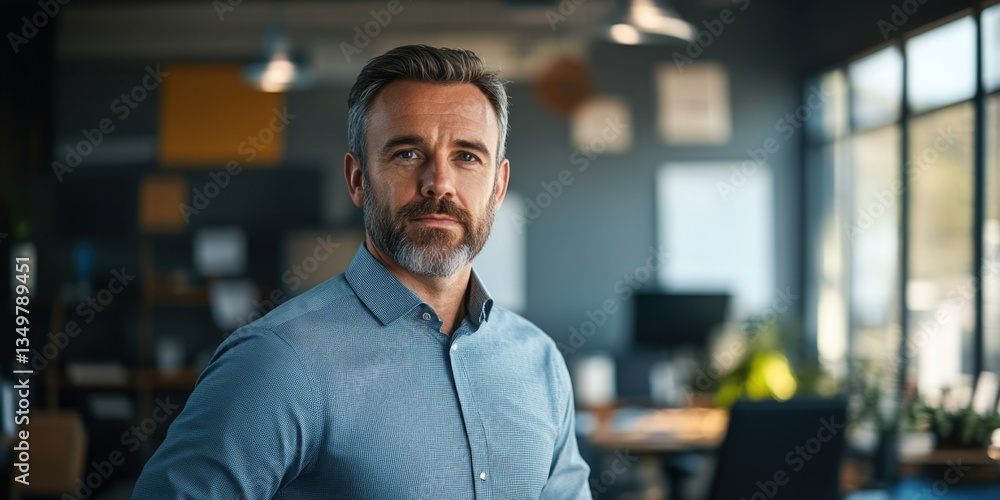 A man in business attire sits at a modern office desk, reflective of a corporate workspace. A man in business attire sits at a modern office desk, reflective of a corporate workspace.