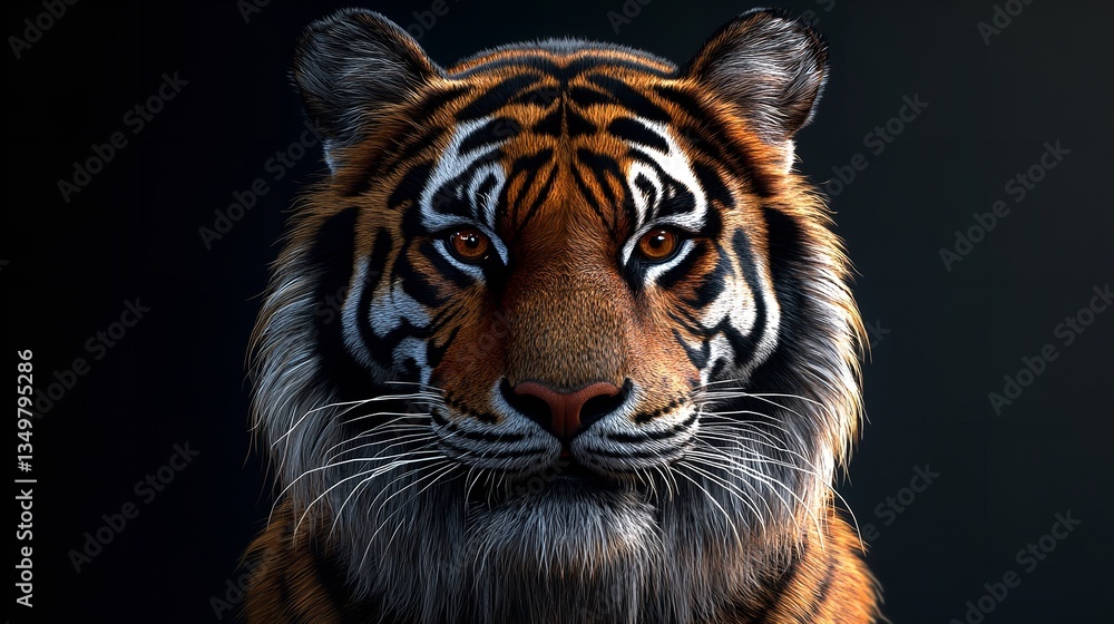 Fototapeta premium Tiger mascot logo clipart black background