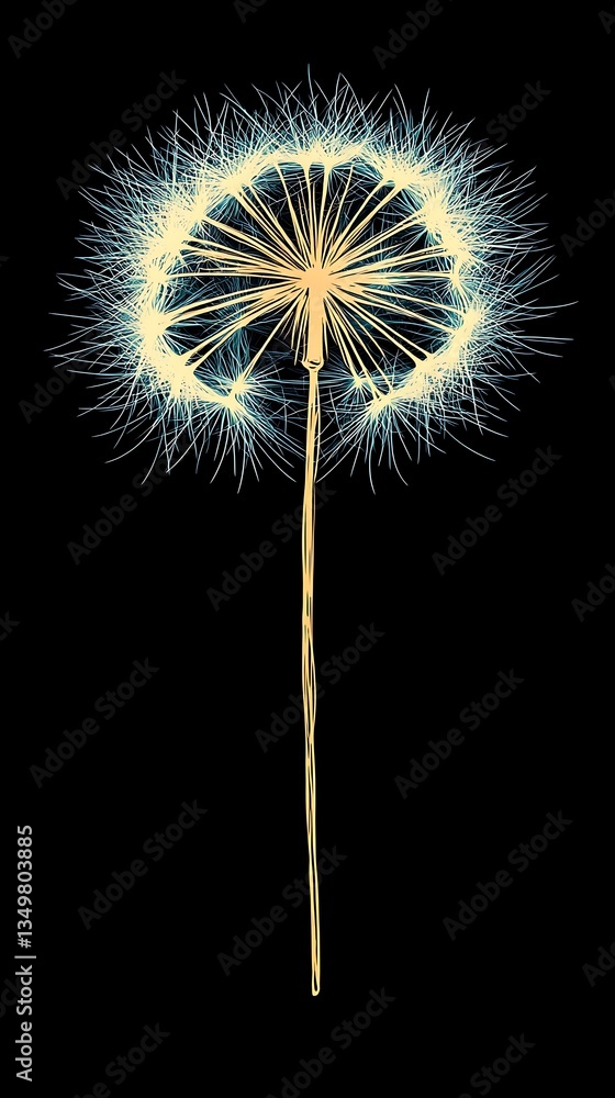 Dandelion Seed Head with Closeup, and Dark. Dandelion Seed Head with Closeup, and Dark.