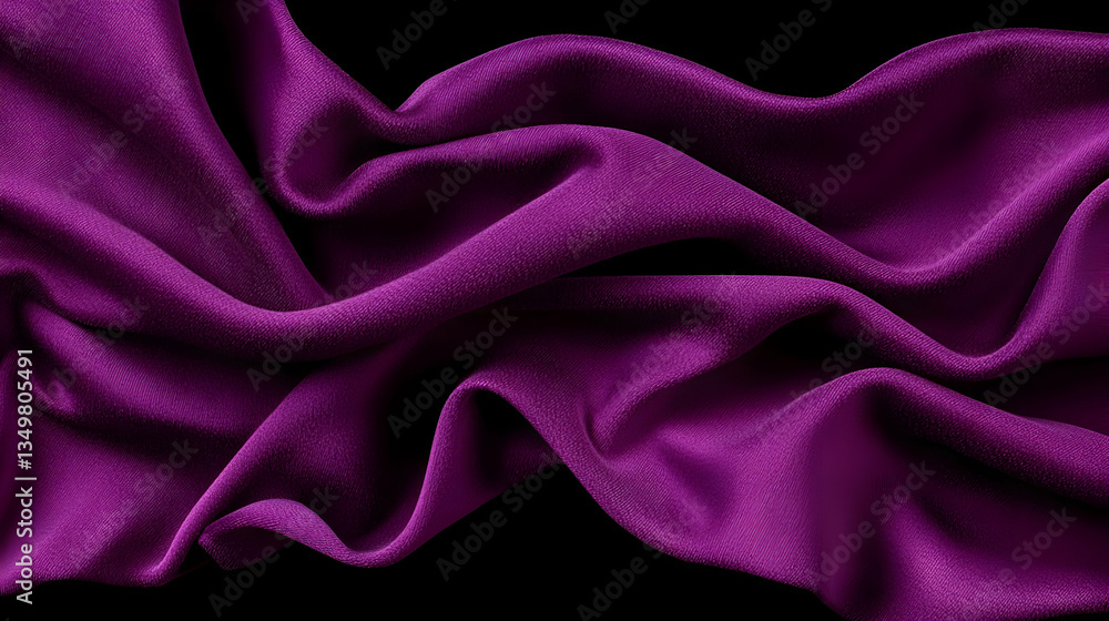 Obraz premium Deep Purple Fabric Drape On Black Background