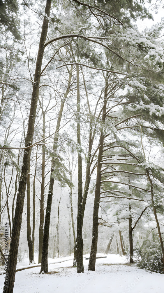 Fototapeta premium Trees the snow