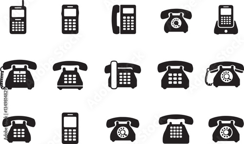 telephone icon or logo isolated sign symbol vector illustration - Collection of high quality black style vector icons
