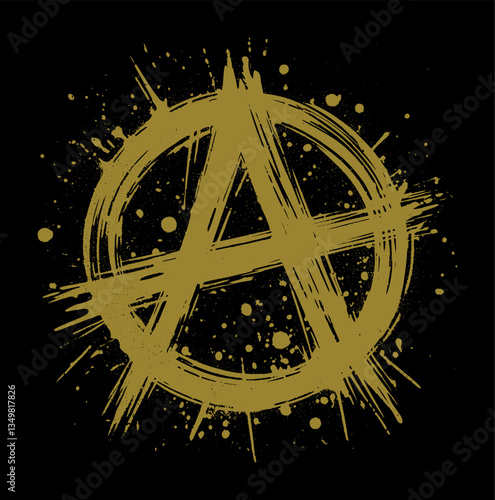 A anarchy logo - grunge eroded brush style (artwork 3)