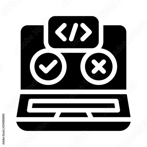 software testing glyph icon
