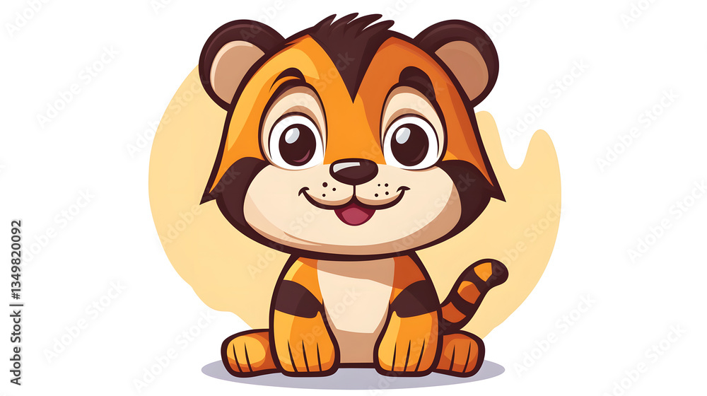 Obraz premium Adorable Wild Animal Cartoon Character for Illustrations and Designs