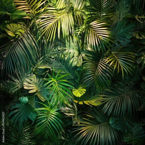 Wallpaper Mural Tropical palm leaves branch out against a bright summer sky Torontodigital.ca