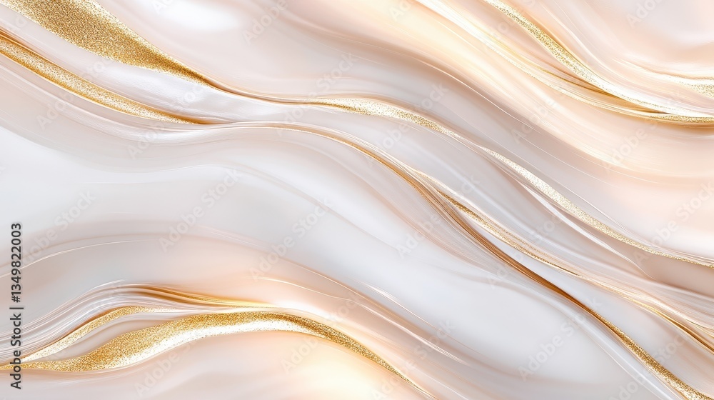 Obraz premium Elegant Dance Of Soft Gold Lines In Fluid Abstraction