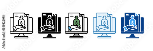 Income  Icon Set Multiple Style Collection