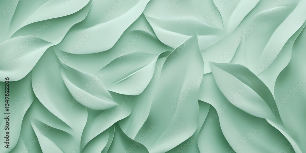 Obraz premium Gentle Green Leaves Texture Background Pattern for Relaxing Design Elements