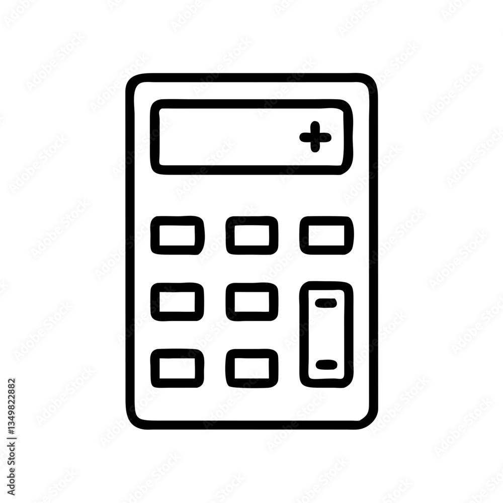 Simple Calculator Icon on White Background Simple Calculator Icon on White Background
