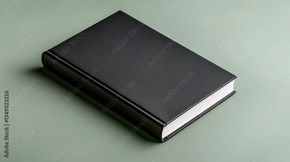 Black book on sage green surface Black book on sage green surface