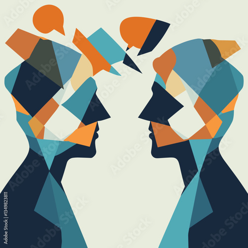 Family conflicts represented through abstract geometric conversation

