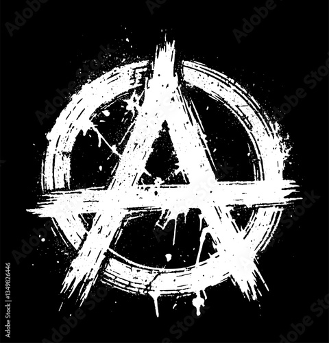 A anarchy logo - grunge eroded brush style (artwork 4)