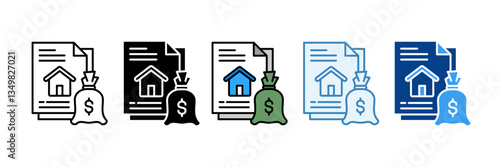 Mortgage  Icon Set Multiple Style Collection