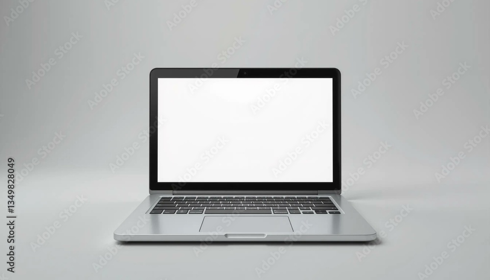 Clipart 3D de mockup d'ordinateur portable à l'écran blanc, isolé sur fond blanc professionnel business travail présentation. Clipart 3D de mockup d'ordinateur portable à l'écran blanc, isolé sur fond blanc professionnel business travail présentation.