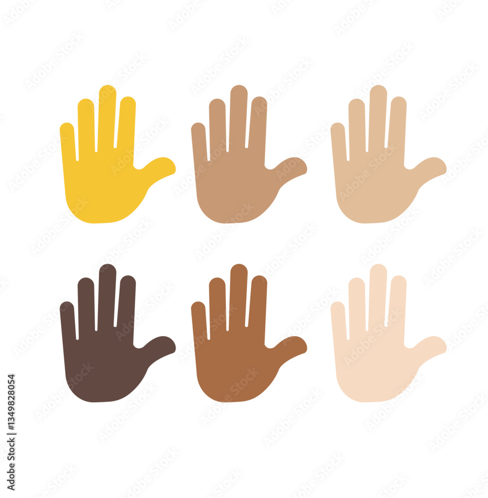 Hand emoji vector illustration stop high five spread fingers Hand emoji vector illustration stop high five spread fingers