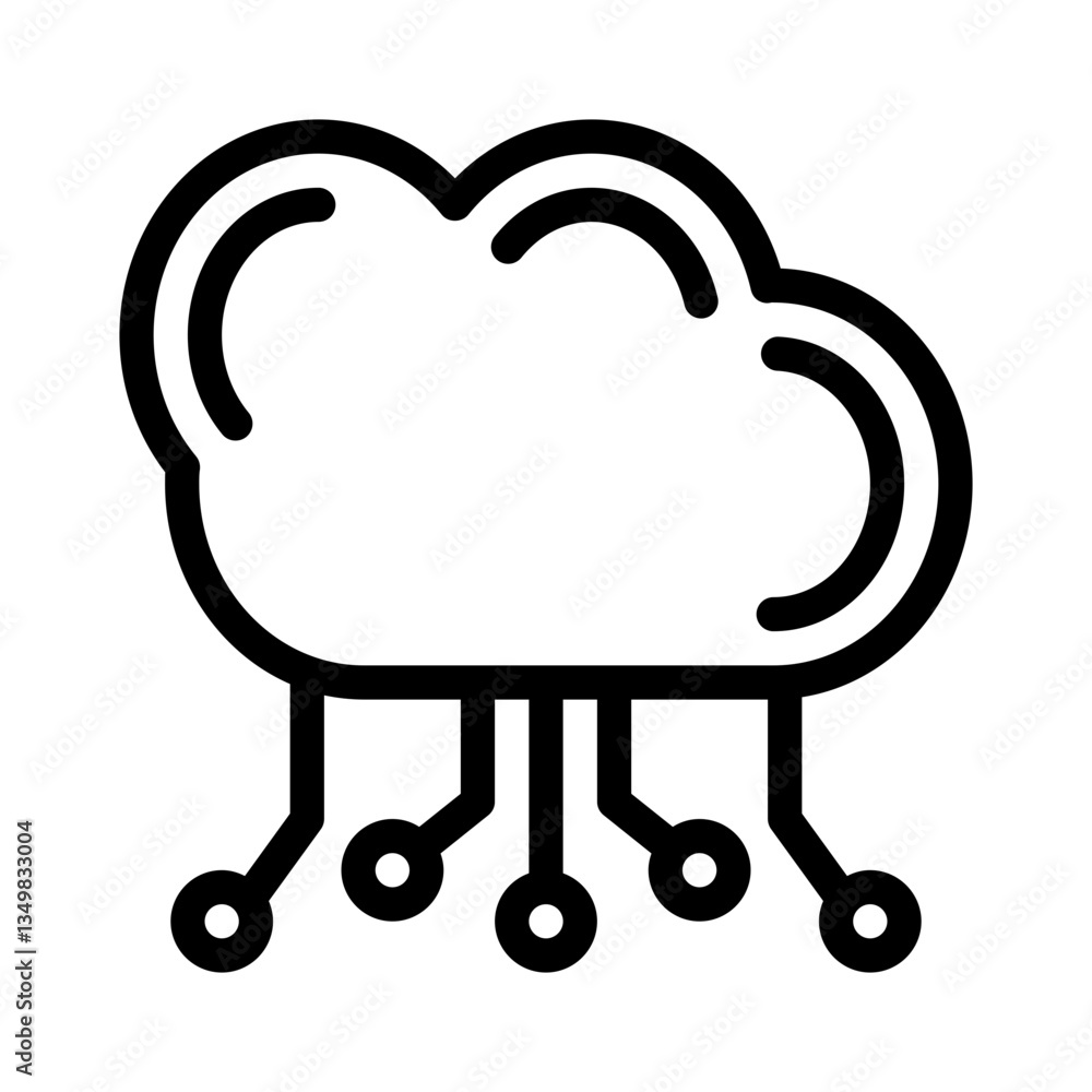 cloud computing line icon cloud computing line icon