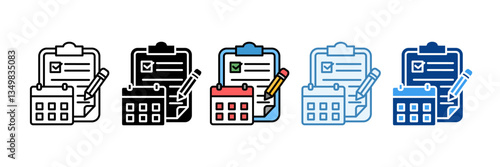 Project Schedule  Icon Set Multiple Style Collection